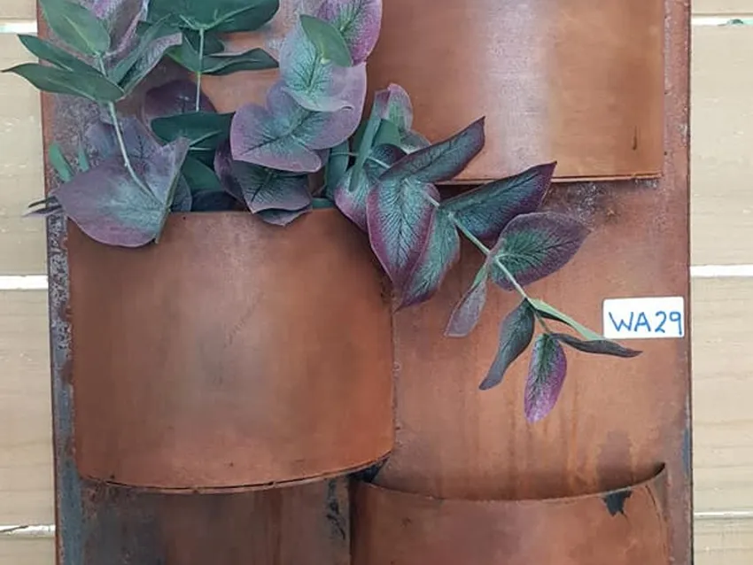 Somerville Garden Supplies - Corten 3 Pot Wall Planter