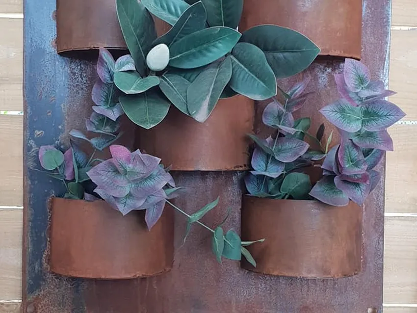 Somerville Garden Supplies - Corten 5 Pot Wall Planter